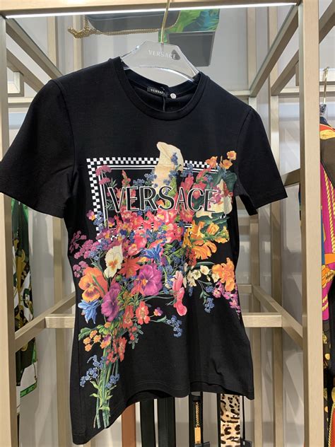 versace tshirt floral|versace shirts cheap for women.